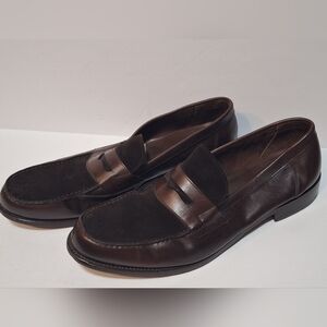Berwick 1707 Brown Suede and Leather Coin Loafers Size 12 UK 13 US